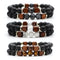 Pulsera de Piedra Volcánica Lava y Ojo de Tigre