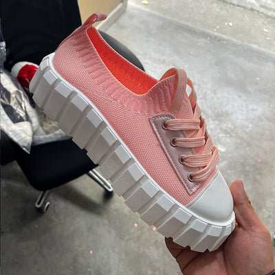 Zapatos Retro de Cordones con Punta Redonda para Mujer en Color Bisqué - Image 15