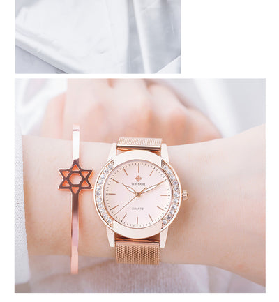 Reloj de Cuarzo para Mujer con Malla Metálica y Cristales Brillantes - Image 8