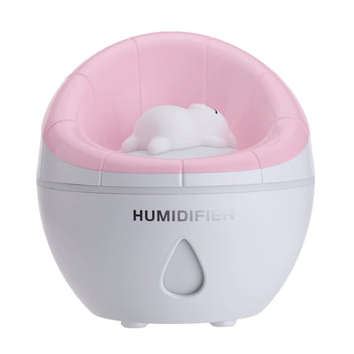 Blue and white mini humidifier with a cute white animal figure inside, suitable for car or desk. - Image 7