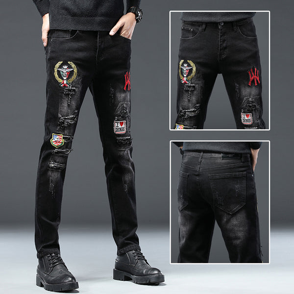 Jeans Slim Fit Rotos con Bordados Premium - Image 14