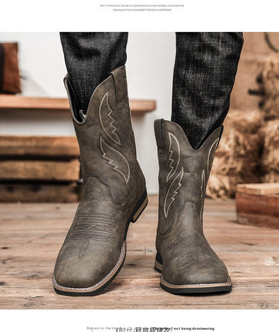 Bota Vaquera Retro Otoño Invierno - Estilo Western Clásico - Image 15