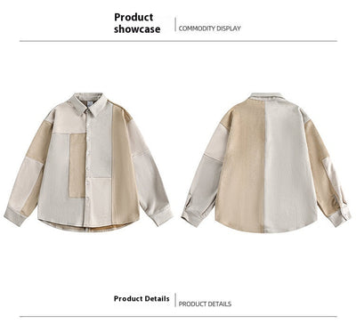 Chaqueta de Ante con Patchwork de Colores Contrastantes - Image 11