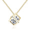 Square diamond pendant Pendant with chain Dorado