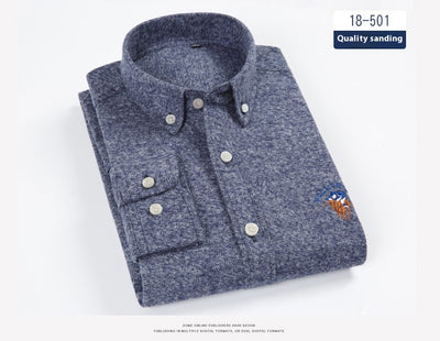 Camisa de Cuadros Algodón Peinado Manga Larga para Hombre - Casual Profesional Otoño Invierno - Image 18