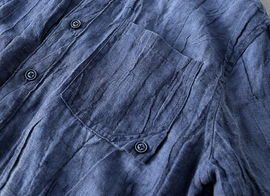 Camisa de Lino Retro con Cuello Mao - Comodidad y Estilo Clásico - Image 11