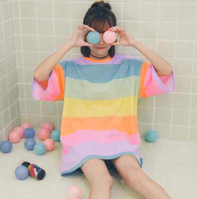 Playera a Rayas de Manga Corta