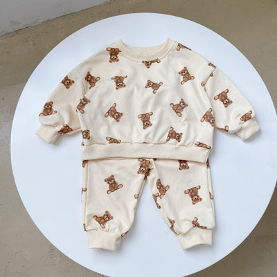 Conjunto de Buzo y Pantalón para Niños Primavera Otoño con Diseño de Osito - Image 12