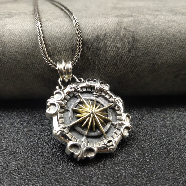 Dije Brújula Profundidades Plata 925 para Hombre