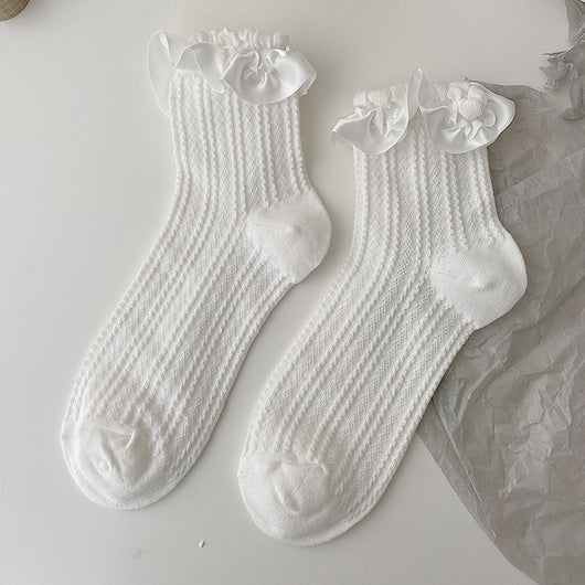 Calcetines Lolita de Encaje Blanco para Mujer - Tubo Medio Algodón - Image 22