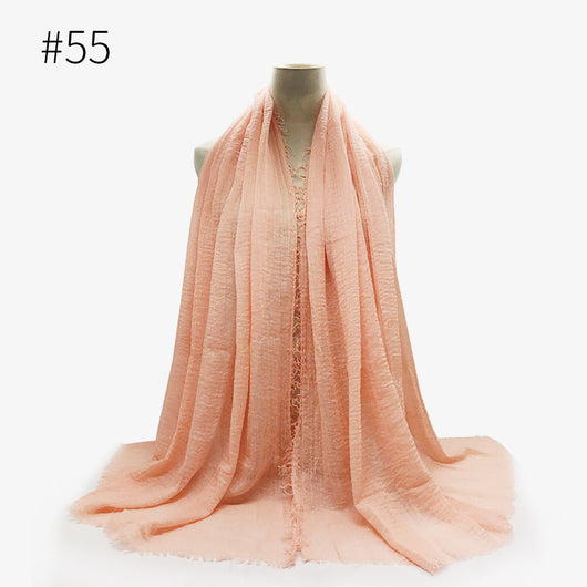 Pashmina de Algodón Suave con Flecos - Pañuelo Versátil para Mujer - Image 32