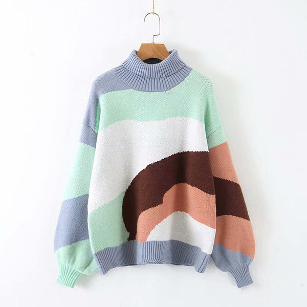 Suéter Vintage Cuello Alto Multicolor - Image 8