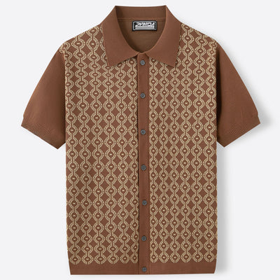 Cardigan Jacquard de Lino Tencel Manga Corta para Hombre - Image 4