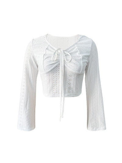 Blusa Transpirable con Detalles Calados y Mangas Largas - Image 11