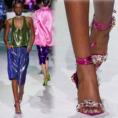 Zapatos de Tacón Alto Puntiagudo con Cristales para Eventos y Pasarela - Image 3