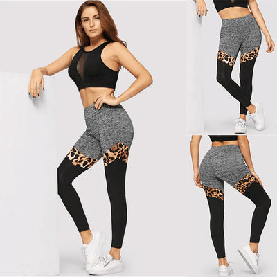 Leggings Deportivos Estampado Leopardo Gris y Negro - Image 8