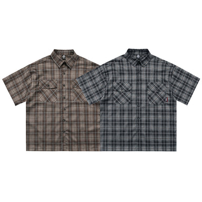 Camisa Cuadros con Bordado de Letras - Corte Holgado y Solapa Clásica - Image 8