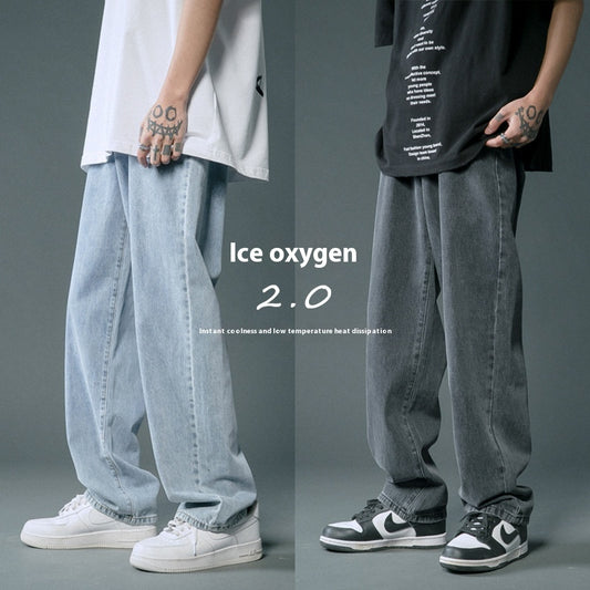 Jeans Rectos Sueltos Ligeros para Hombre - Comodidad de Verano - Image 2