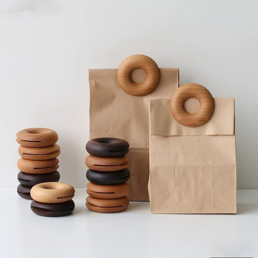 Clip Retro de Madera para Bolsas - Cierre Donut Vintage para Oficina y Despensa - Image 11