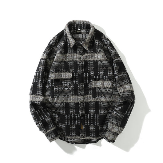Camisa de Cuadros Retro en Lana con Mangas Largas - Image 10