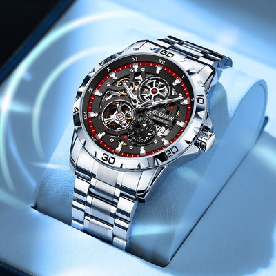 Reloj Automático Mecánico para Hombre con Esfera Luminosa Calada Doble Cara - Image 9