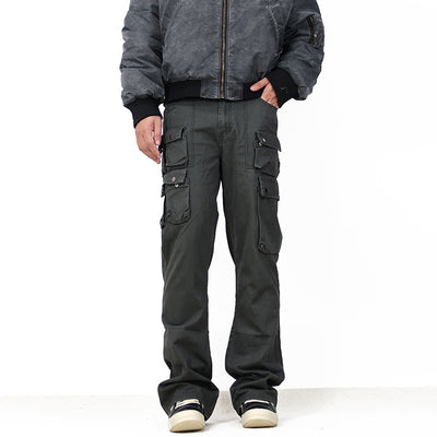 Pantalón de Trabajo Versátil con Múltiples Bolsillos y Corte Acampanado - Image 6