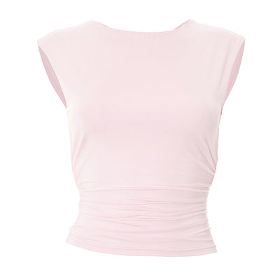 Blusa Ajustada Escote Bardot sin Espalda en Colores Lisos - Image 11