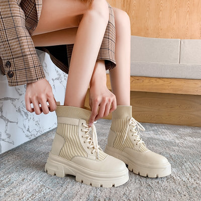 Botas Martin Cortas Transpirables Antideslizantes Estilo Británico para Mujer - Image 4