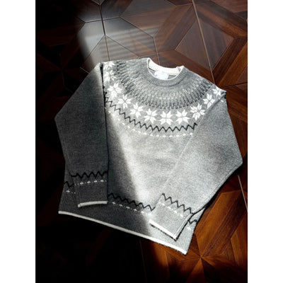 Suéter Tejido Jacquard Retro para Hombre - Image 6