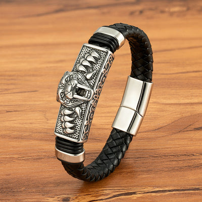 Pulsera Magnética de Cuero Genuino para Hombre - Acero Inoxidable Resistente - Image 11