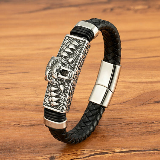 Pulsera Magnética de Cuero Genuino para Hombre - Acero Inoxidable Resistente - Image 11