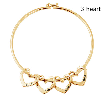 Pulsera Curved Peach Heart con Piercing - Image 6