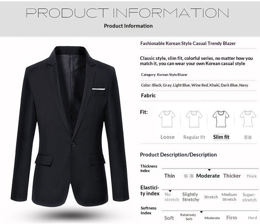 Traje Casual Slim Fit Coreano para Profesionales - Image 16