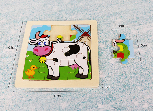 Puzzle de Madera 3D Animales Infantil 9 Piezas con Diseño de Dibujos Animados - Image 41