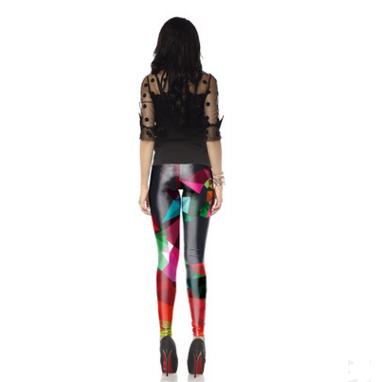 Leggings Geométricos de Diamantes en Colores Vibrantes - Image 3