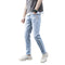Jeans Slim Fit Coreano Elástico con Roturas Modernas
