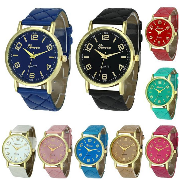 Reloj Geneva para Mujer con Correa Grabada y Movimiento de Cuarzo