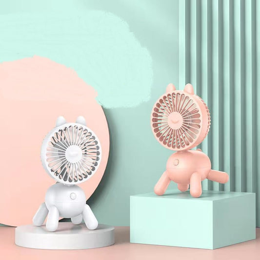 Ventilador de Escritorio USB Recargable Silencioso con Cabeza Móvil