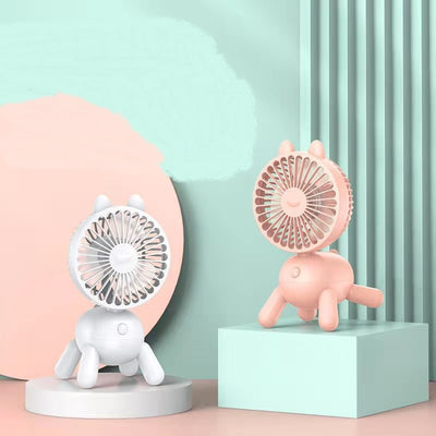 Ventilador de Escritorio USB Recargable Silencioso con Cabeza Móvil