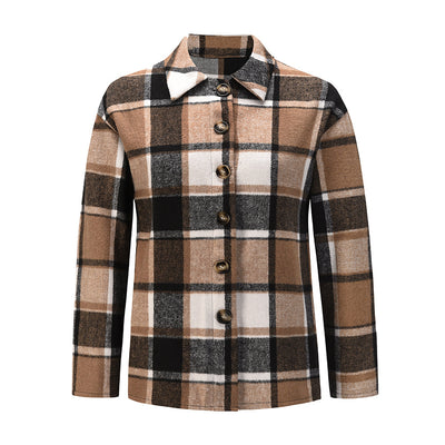 Chaqueta Camisa a Cuadros con Solapa Simple - Image 10