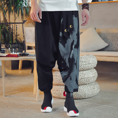 Pantalones Capri Estilo Asiático de Nueve Puntos