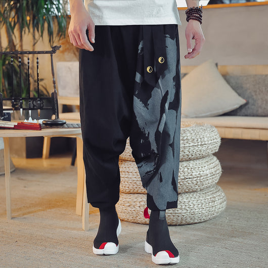 Pantalones Capri Estilo Asiático de Nueve Puntos