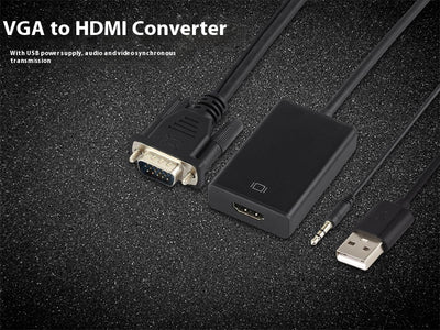 Adaptador VGA a HDMI con Audio y Alimentación - Conexión 1080p Plug and Play - Image 16