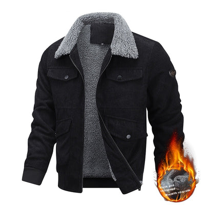 Chaqueta de Polar con Solapa Acolchada para Hombre - Abrigo Grueso y Cálido - Image 3