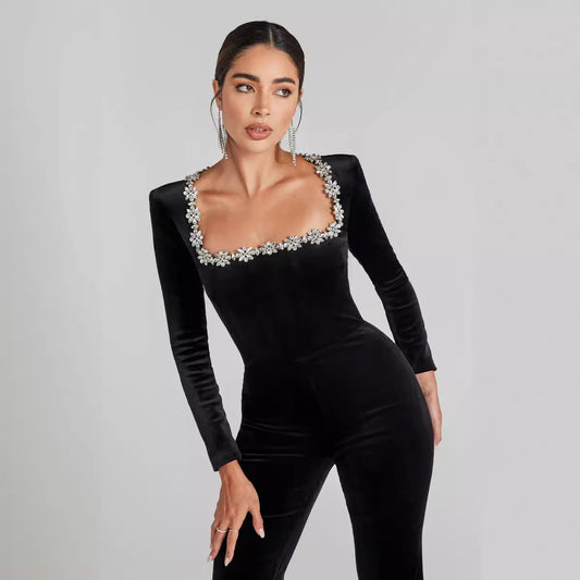Jumpsuit Elegante Hueco de Cintura Alta para Mujer