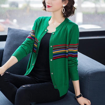 Cardigan Oversized Bloques de Color Tejido Ligero - Image 6