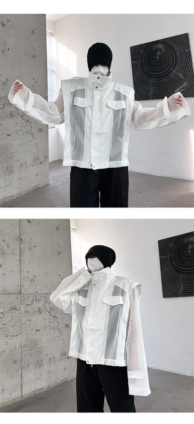 Blusa Suelta de Gasa con Cuello Alto Protección Solar - Image 15