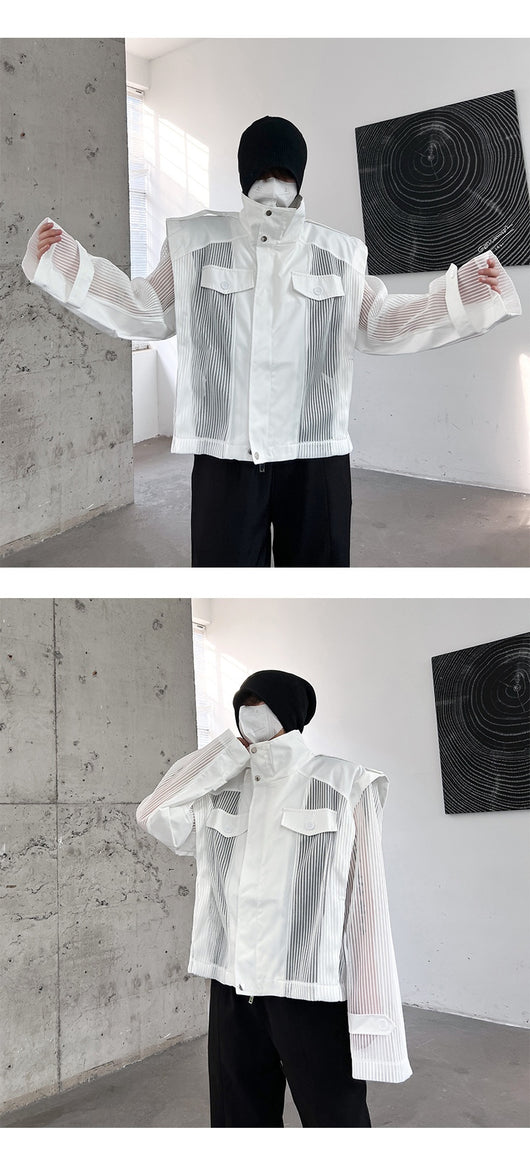 Blusa Suelta de Gasa con Cuello Alto Protección Solar - Image 15