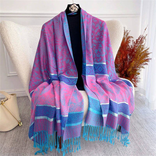 Bufanda Bohemia Cashmere Otoño Mujer Diseño Jacquard Pashmina - Image 7