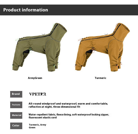 Abrigo Impermeable para Perros Grandes con Cuello Alto y Protección Térmica - Image 19